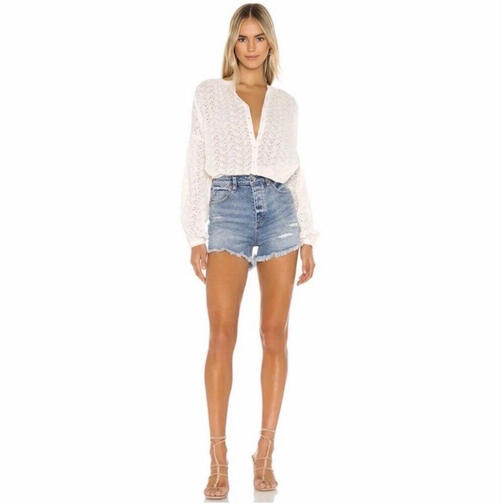 ✨Free People We The Free CRVY Vintage High Rise Denim Sz 25 Shorts✨